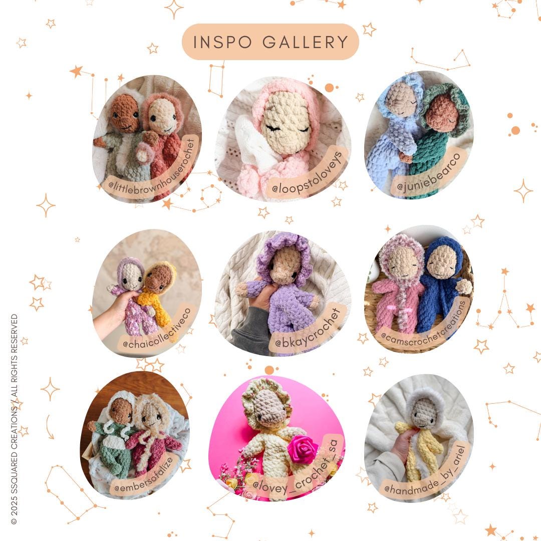 Lil' Onesies Doll Crochet Pattern | No Sew Amigurumi Doll Crochet Pattern | Doll Crocheted Plush Yarn for Intermediate Crocheters