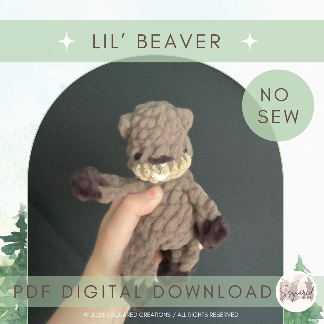 Lil' Beaver - Crochet Plushie Pattern | No Sew Crochet Amigurumi