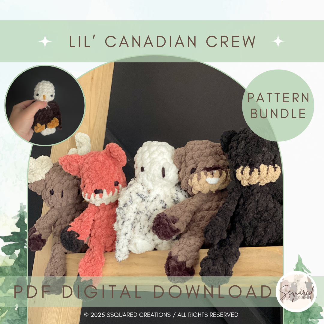 Lil' Canadian Crew - Crochet Plushie Pattern Bundle | No Sew Crochet Amigurumi