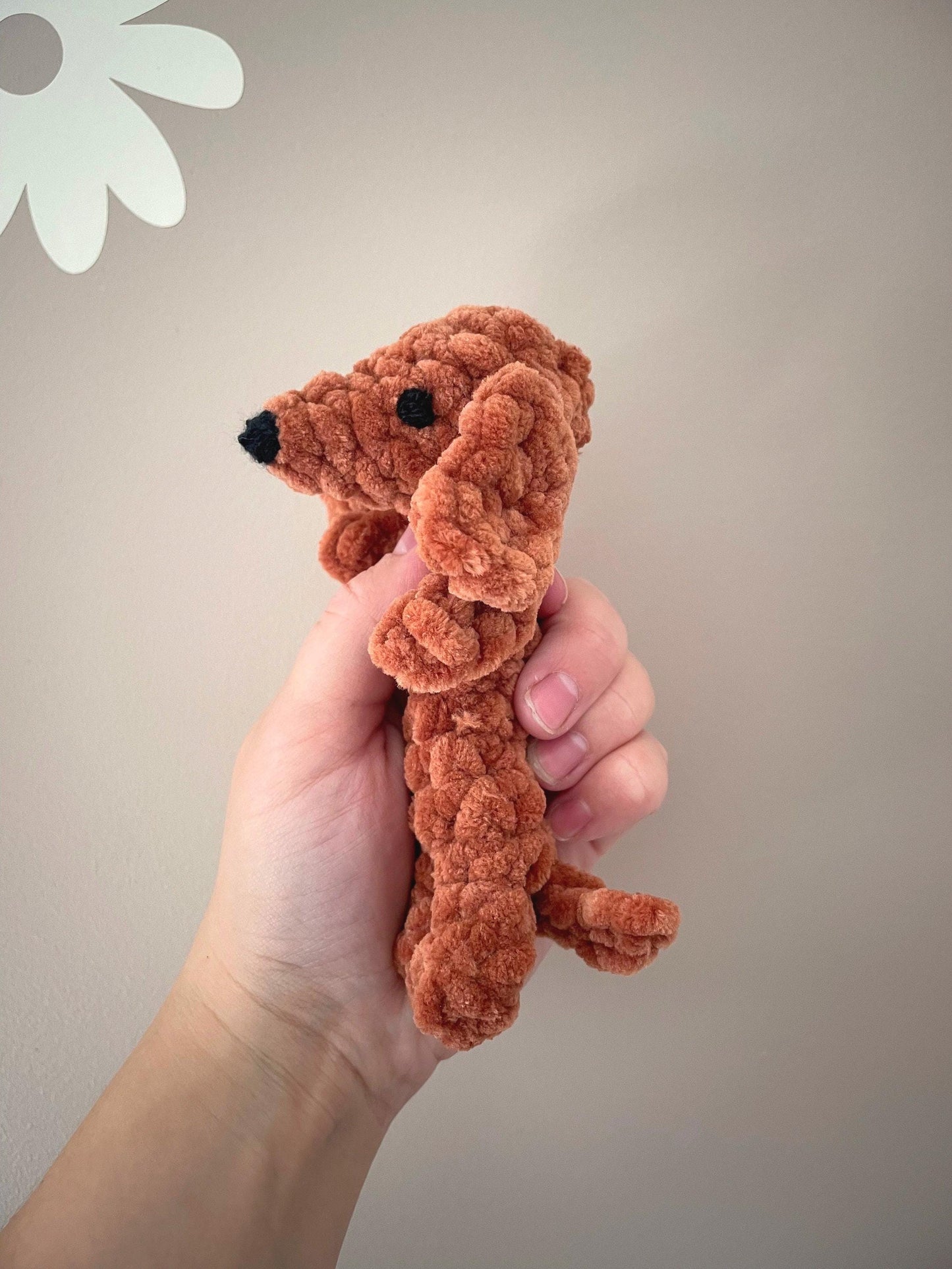 Weiner Dog Crochet Pattern | Low Sew Amigurumi Dog Crochet Pattern for Intermediate Beginners | Small Dog Plush Yarn Crochet Pattern