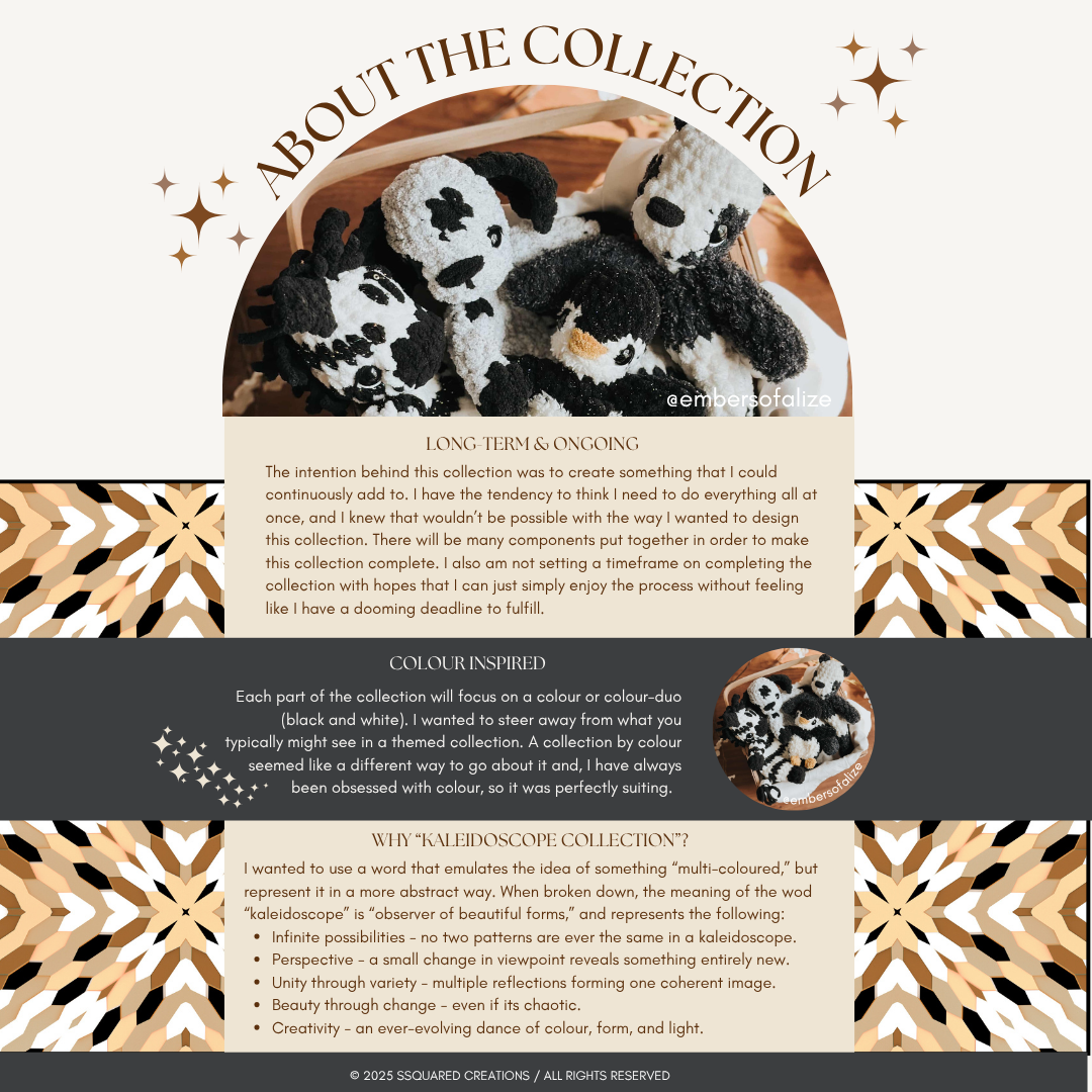 Dalmatian Dog Crochet Pattern PDF Low Sew - Kaleidoscope Collection: Black & White
