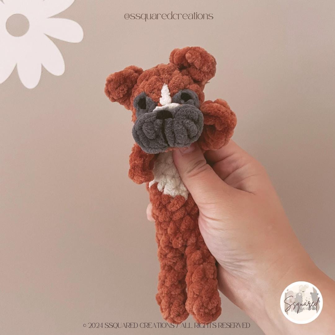 TEENIE TEAM OF 6 - Crochet Snuggler Pattern Bundle (includes Boxer, Bulldog, German Shepherd, Labrador, Weenie, and Frenchie)