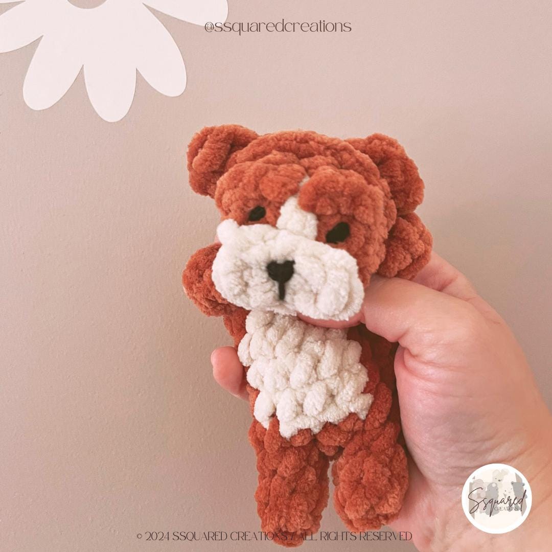 Bulldog Crochet Pattern | English Bulldog Amigurumi Dog Crochet Pattern | Small Crocheted Dog Pattern for Intermediate Crocheter