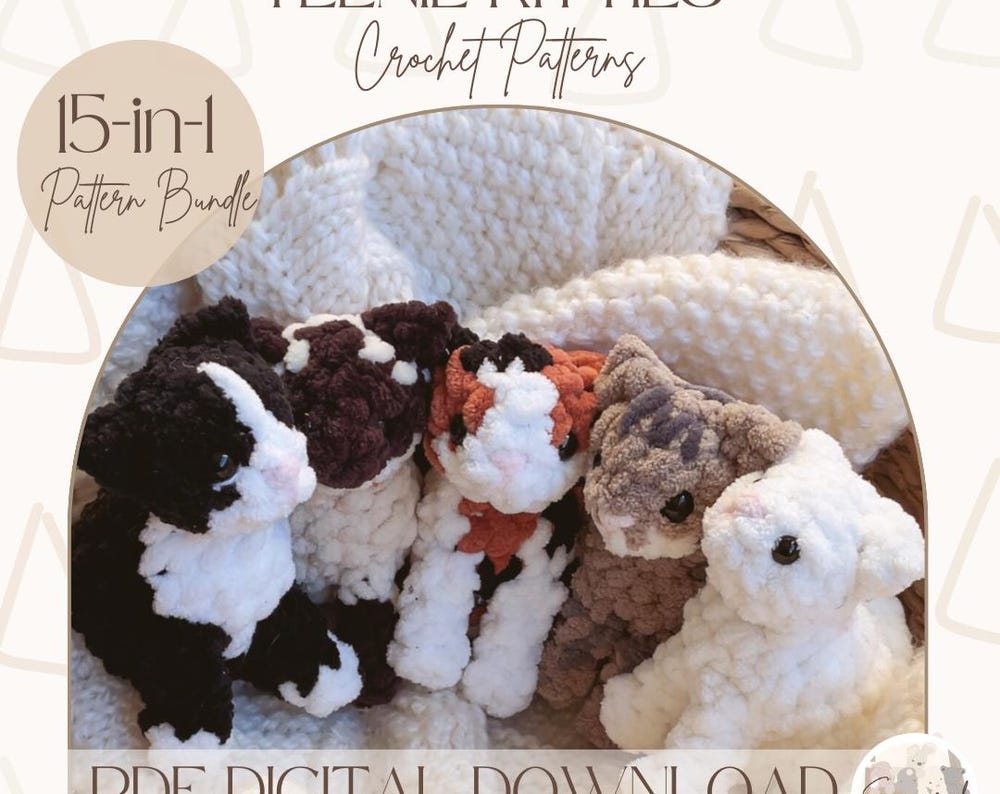 Kitten Crochet Pattern Bundle | Cat Crochet Pattern | Crochet Amigurumi Pattern Kitten | Cute Crochet Pattern | Kitten Crocheted