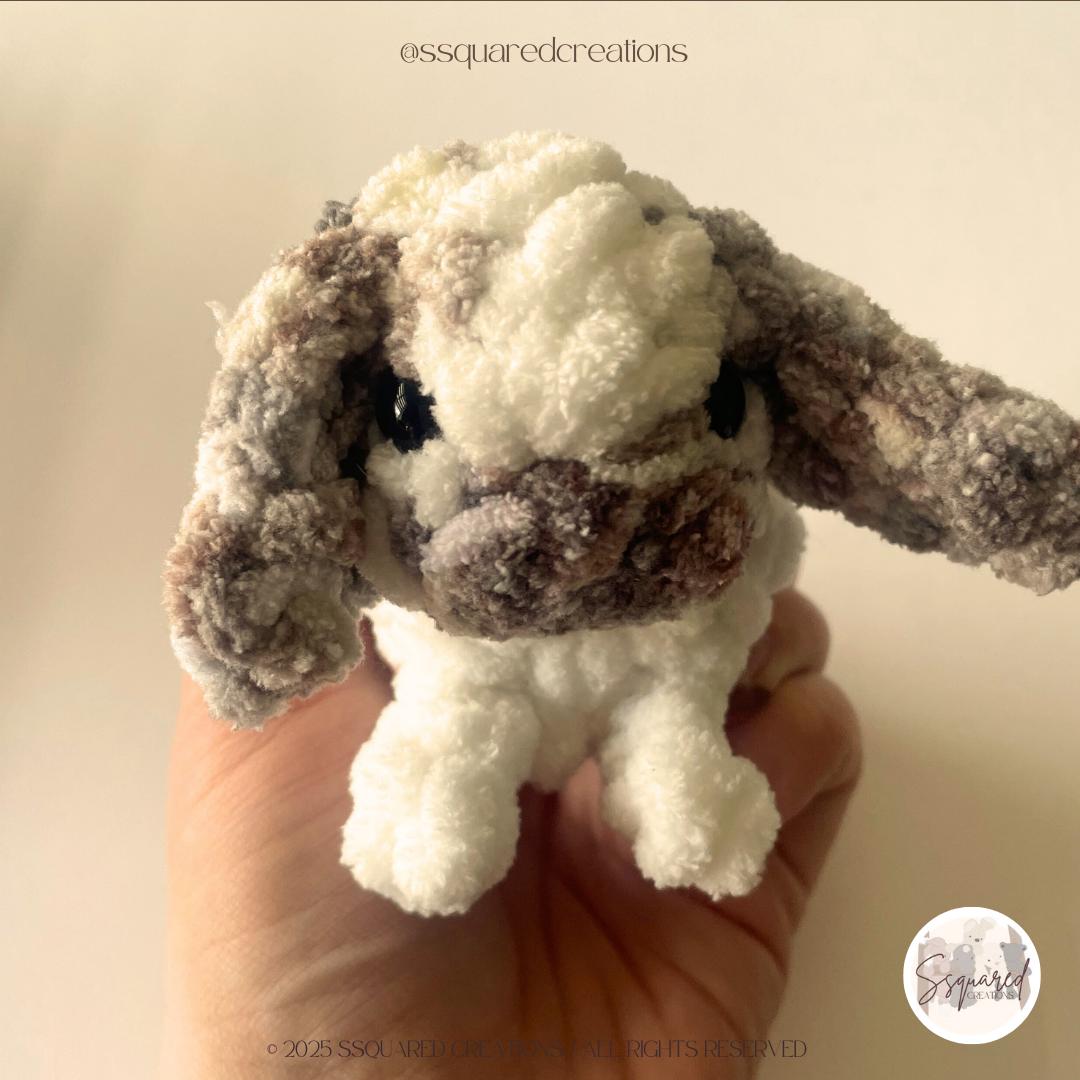 Bergie the Bunny Crochet Pattern | Low Sew Amigurumi Bunny Crochet Pattern | Baby Bunny Crochet Pattern for Intermediate Crocheters