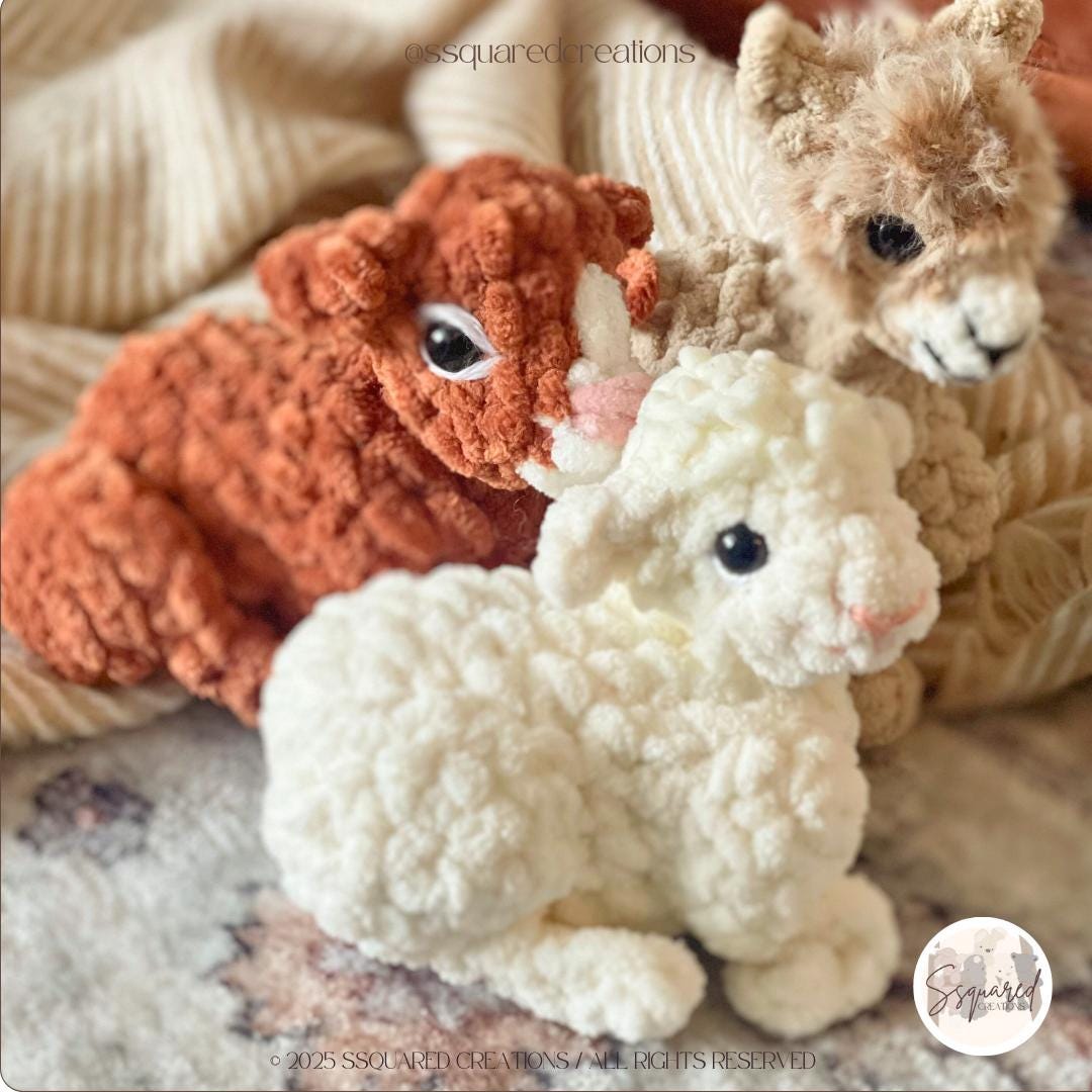 SPRINGTIME TEENIES -  Lavie the Lamb | Crocheted plushie pattern | Amigurumi