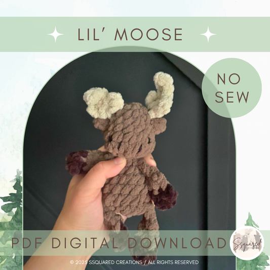Lil' Moose - Crochet Plushie Pattern | No Sew Crochet Amigurumi