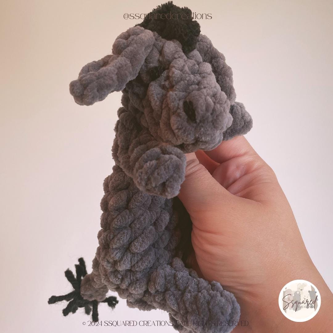 TEENIE VINTAGE EEYORE - Crocheted Snuggler Pattern