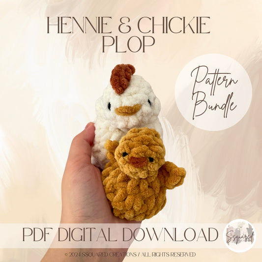 HENNIE & CHICKIE Plops - Crochet Pattern Bundle PDF