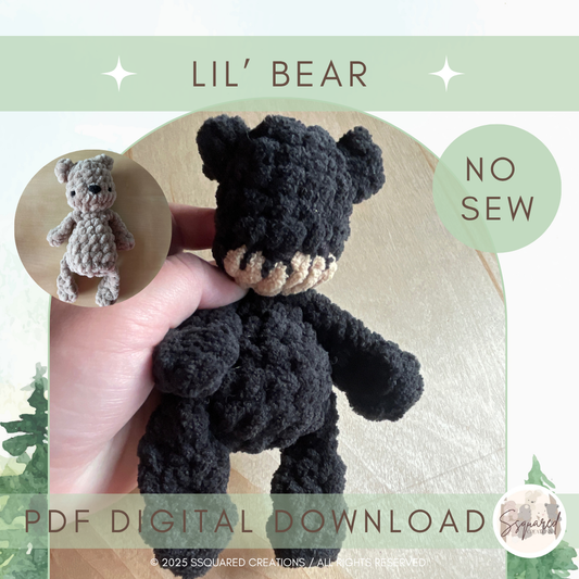 Lil' Bear - Crochet Plushie Pattern | No Sew Crochet Amigurumi