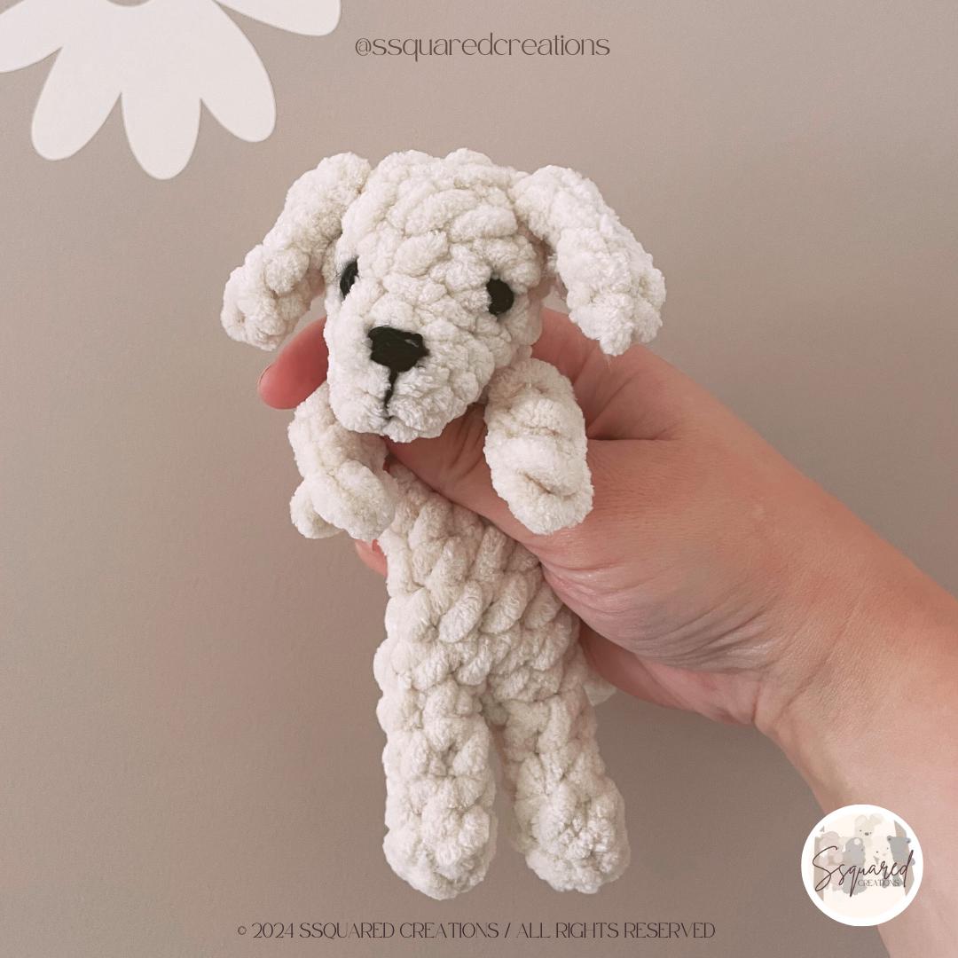 Labrador Crochet Dog Snuggler Pattern | Labrador Retriever Dog Crochet Pattern | Low Sew Amigurumi Dog Crochet Pattern Plush Yarn