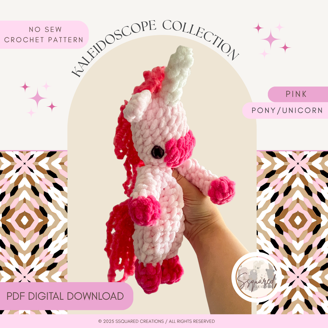 4-in-1 Flamingo Pig Pony Unicorn Axolotl Crochet Snuggler Pattern Bundle | No sew / low sew crochet pattern amigurumi (Copy)