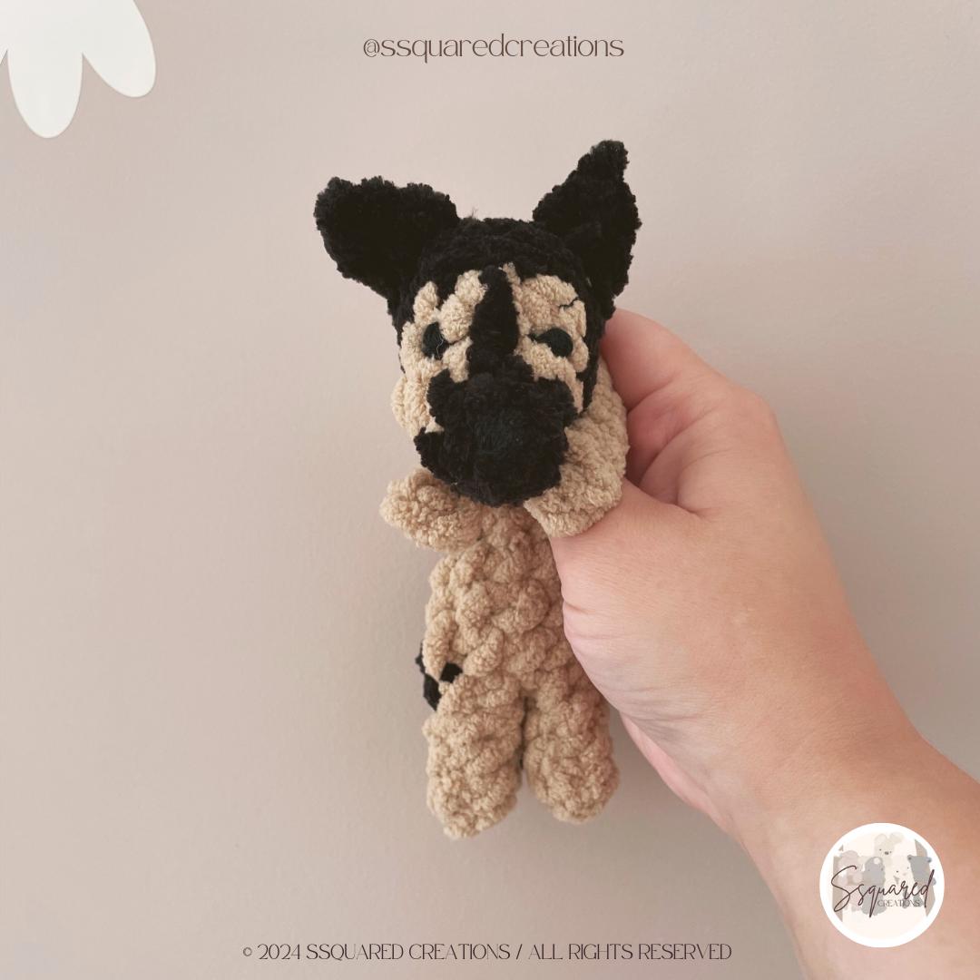 TEENIE TEAM OF 4 - Crochet Snuggler Pattern Bundle (includes Boxer, Bulldog, German Shepherd, and Labrador)