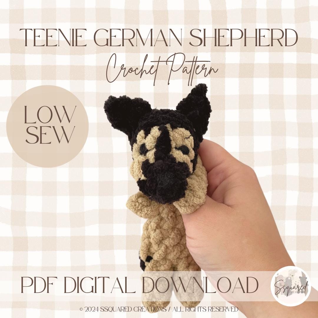 TEENIE GERMAN SHEPHERD - Crochet Snuggler Pattern