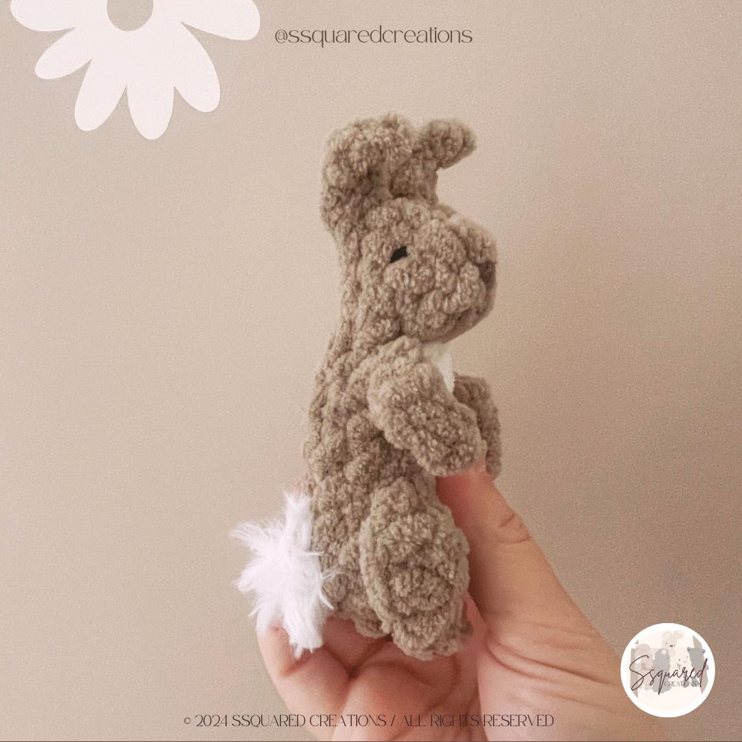 Rabbit Crochet Snuggler Pattern | Easter Rabbit Amigurumi Low Sew Crochet Pattern | Spring Easter Crochet Pattern Small Rabbit Crocheted