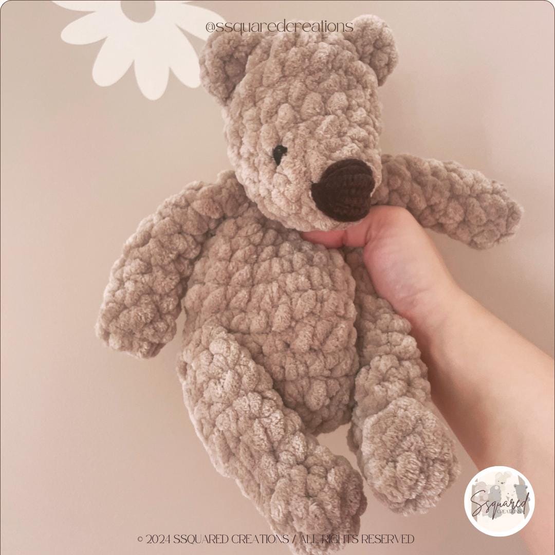 Vintage Bear Crochet Pattern | Amigurumi Bear Crochet Pattern Snuggler Style with Sewing Pattern for Crocheter