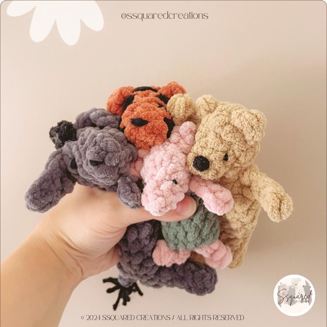 TEENIE VINTAGE Winnie & Friends - Crochet Snuggler Pattern Bundle