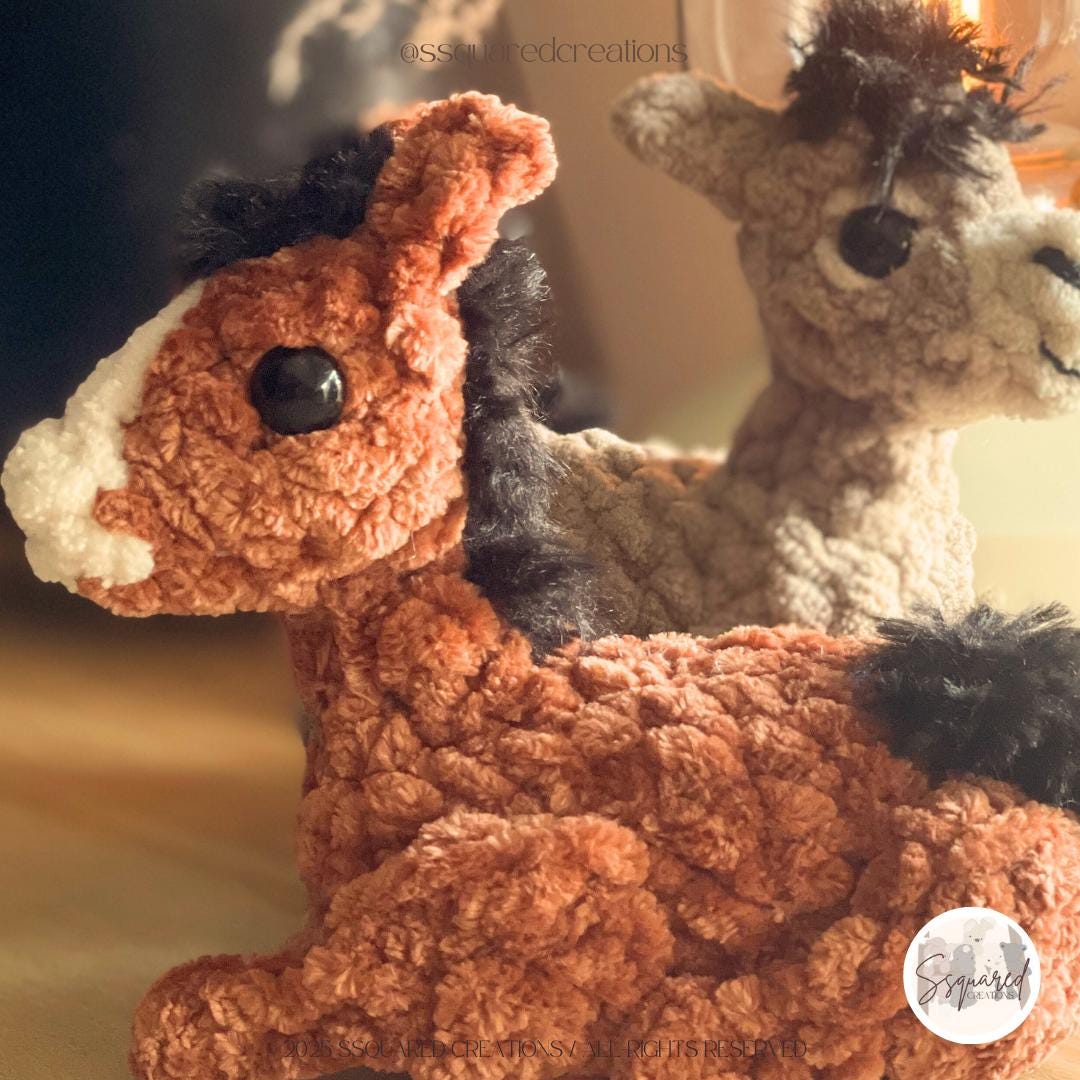 Fenn the Foal Crochet Pattern | Low Sew Amigurumi Horse Crochet Pattern | Baby Horse Crochet Pattern for Intermediate Beginners