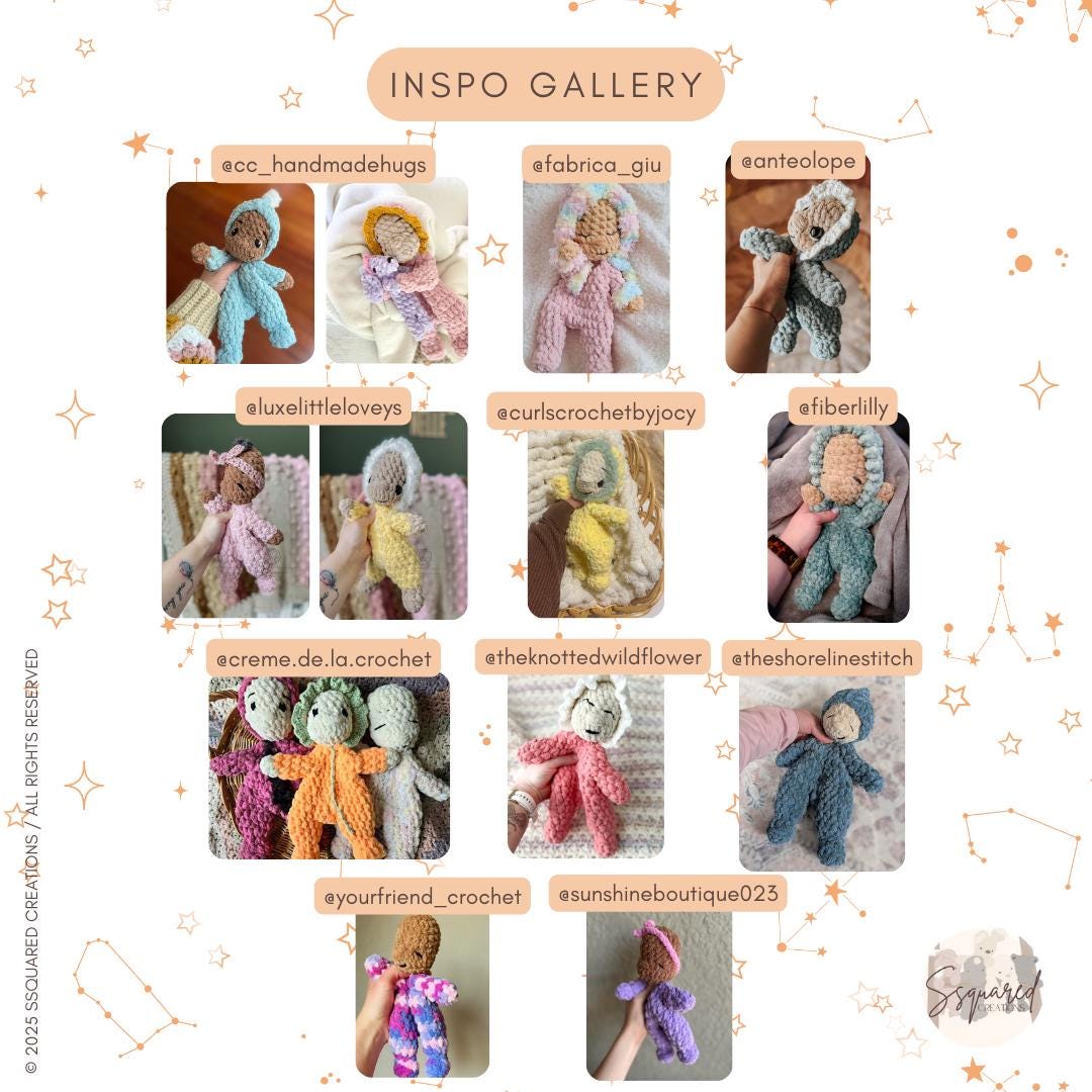 Lil' Onesies Doll Crochet Pattern | No Sew Amigurumi Doll Crochet Pattern | Doll Crocheted Plush Yarn for Intermediate Crocheters