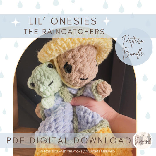 Lil' Raincatchers Doll Crochet Pattern | No Sew Amigurumi Doll Crochet Pattern | Doll Crocheted Plush Yarn for Intermediate Crocheters