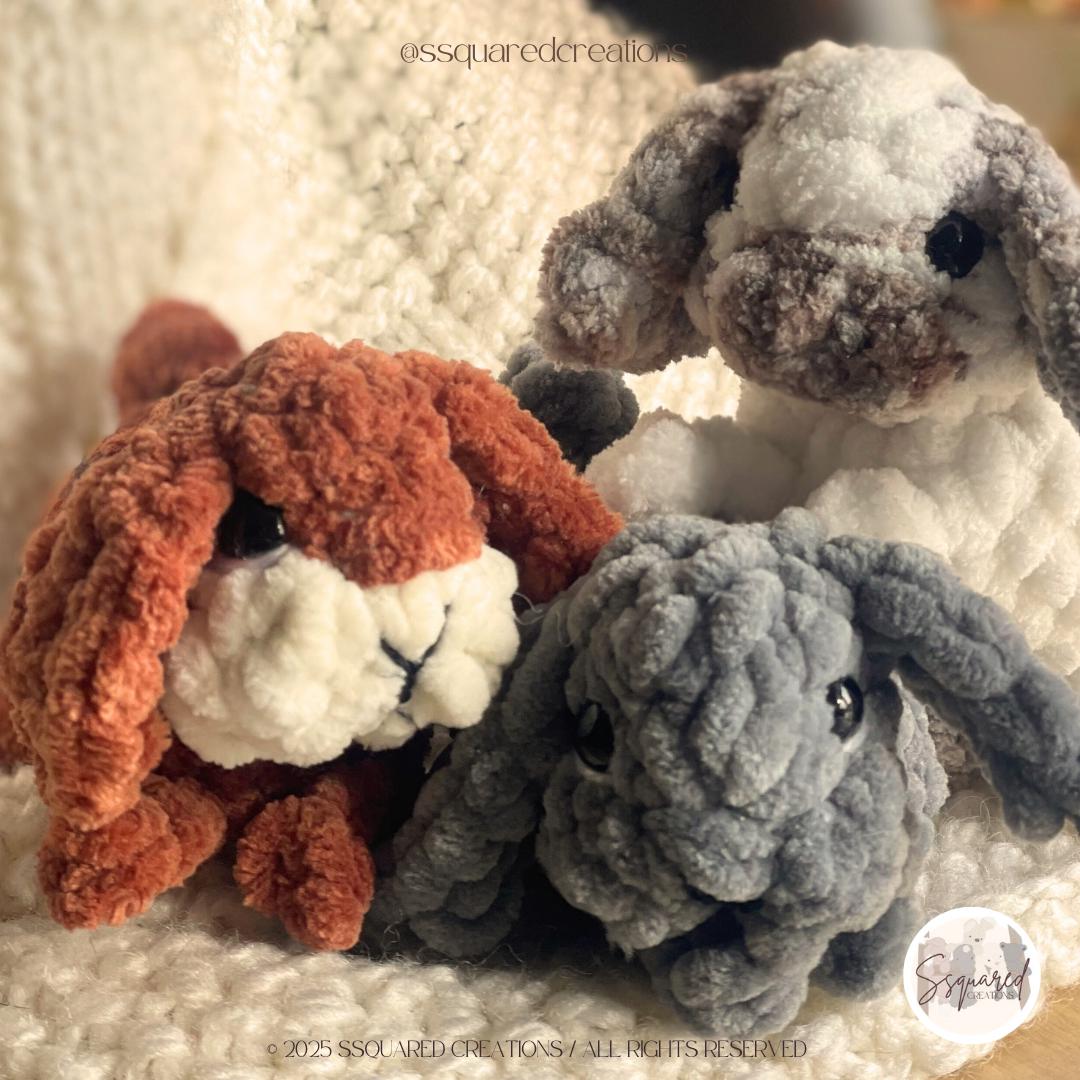 Bergie the Bunny Crochet Pattern | Low Sew Amigurumi Bunny Crochet Pattern | Baby Bunny Crochet Pattern for Intermediate Crocheters